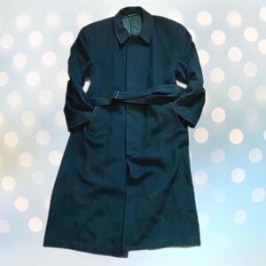 Tessuto Italiano Cashmere Blend Long green Trench coat
